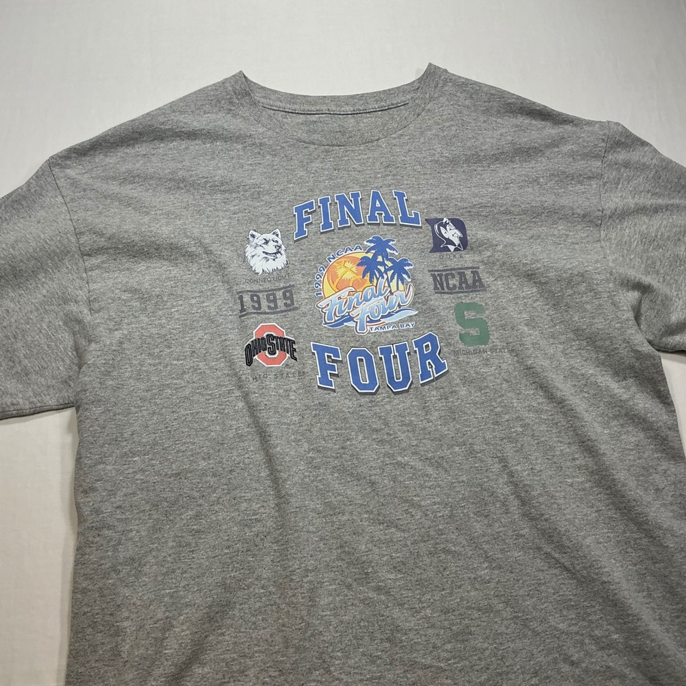 Mens NCAA Final Four 1999 Basketball T Shirt Gray Cotton Blend Short Sleeve